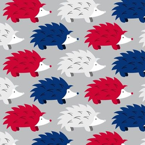 Hedgehogs on Parade (Red, White, Blue and Silver Large)