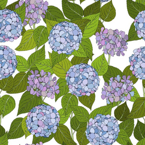 Hydrangea tile white - large