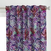 Ikat Parrot (violet) Rotated