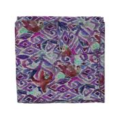 Ikat Parrot (violet) Rotated