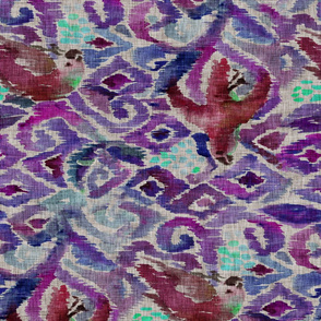 Ikat Parrot (violet) Rotated