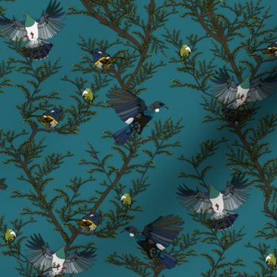 Bird repeat turquoise