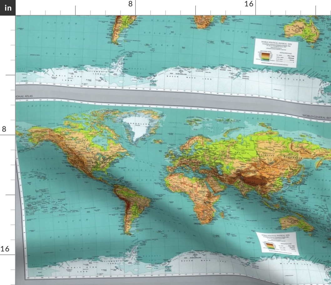 1970 world map, small