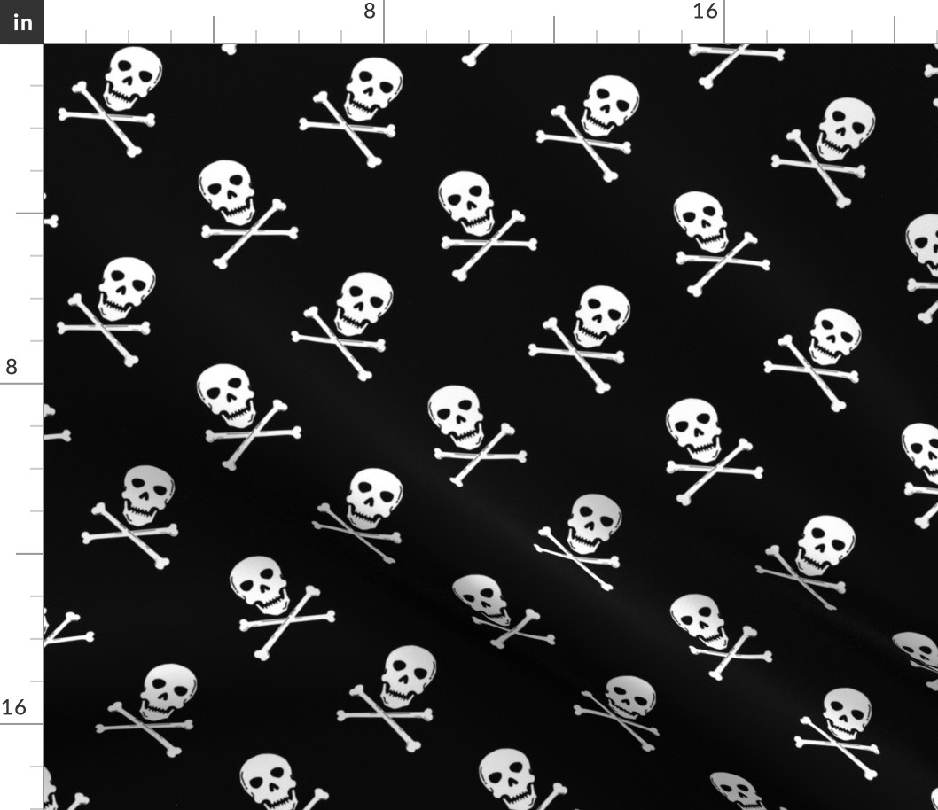 skull and crossbones // black and white