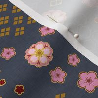 Sakura Traditional on Navy Blue