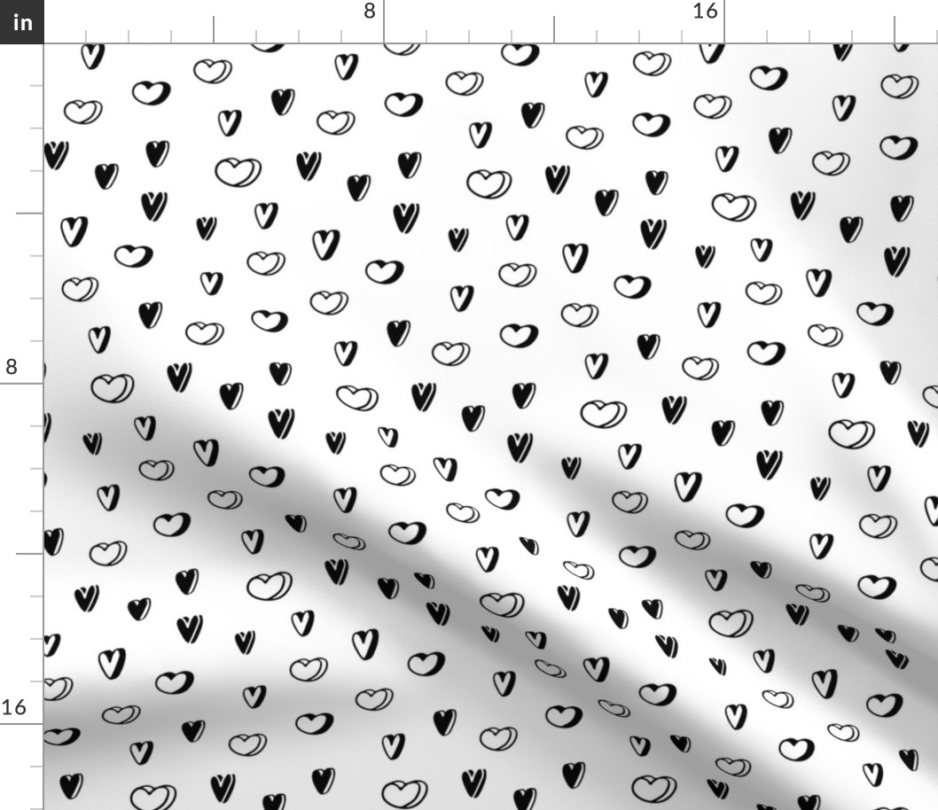 Sketch hearts pattern