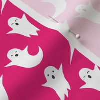 Halloween ghosts on pink (without spiders)