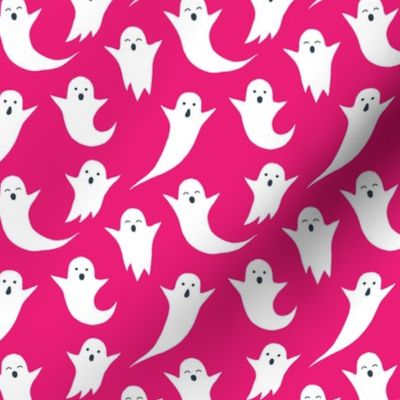 Halloween ghosts on pink (without spiders)