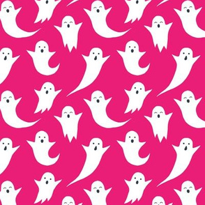 Halloween ghosts on pink (without spiders)