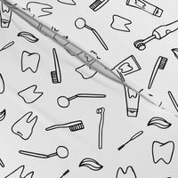Dentistry and stomatology pattern design. Teeth, toothbrush, single-beam brush.