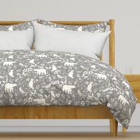 Rustic Toile - H White, Lt Grey