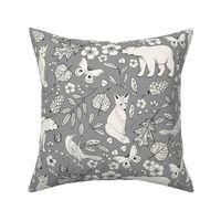 Rustic Toile - H White, Lt Grey