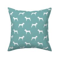 basenji silhouette dog fabric bright blue