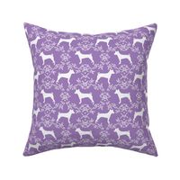 basenji floral silhouette dog fabric purple