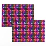 4" bamboo 5 cross tiles pink purple coral rainbow