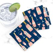 rosé all day wine fabric brunch navy