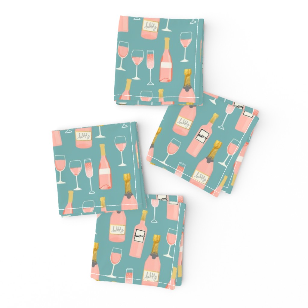 rosé all day wine fabric brunch teal