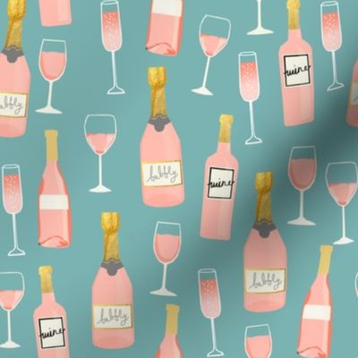 rosé all day wine fabric brunch teal