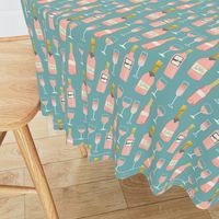 rosé all day wine fabric brunch teal