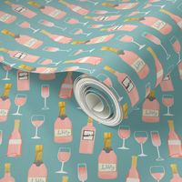 rosé all day wine fabric brunch teal