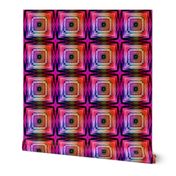 6" bamboo 8 rainbow marquetery tiles pink purple coral