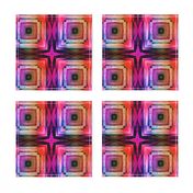 6" bamboo 8 rainbow marquetery tiles pink purple coral