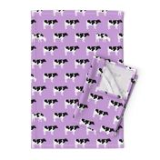 (med scale) cows on purple - farm fabric C18BS