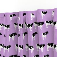 (med scale) cows on purple - farm fabric C18BS