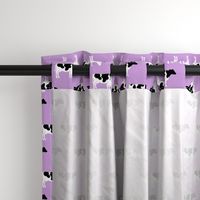 (med scale) cows on purple - farm fabric C18BS