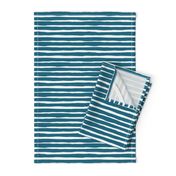 8" Dark Aqua & Ivory Stripes