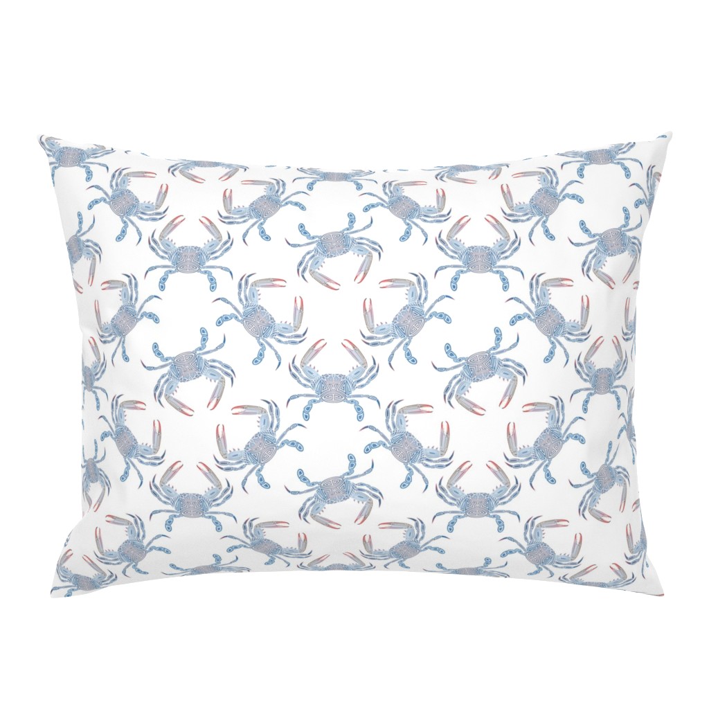 Small Tribal Blue Crab on White