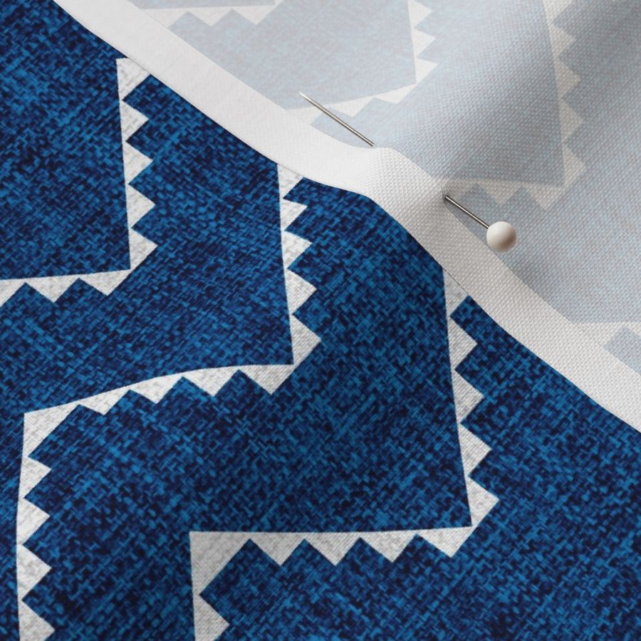 Festival mini chevron blue linen