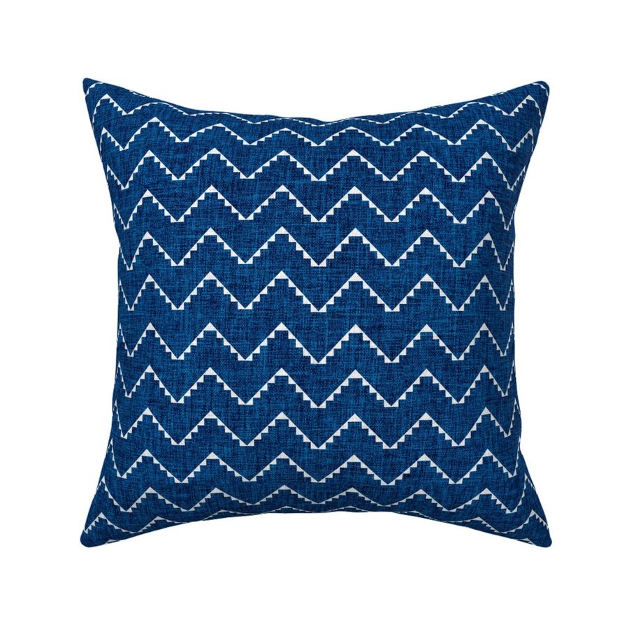 Festival mini chevron blue linen