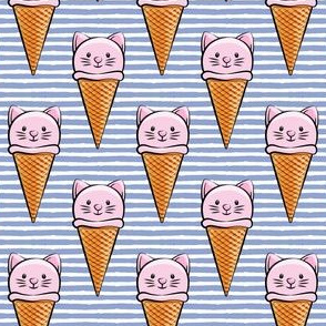 cute cat icecream cones - pink with stripes