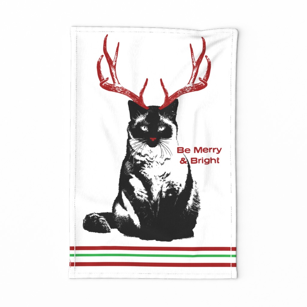 Christmas Cat Tea Towel 