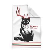 Christmas Cat Tea Towel 