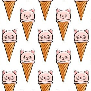 cute cat icecream cones - pink 