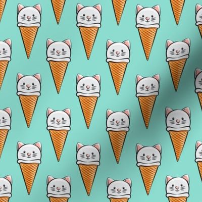 cute cat icecream cones on teal