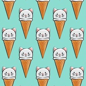 cute cat icecream cones on teal