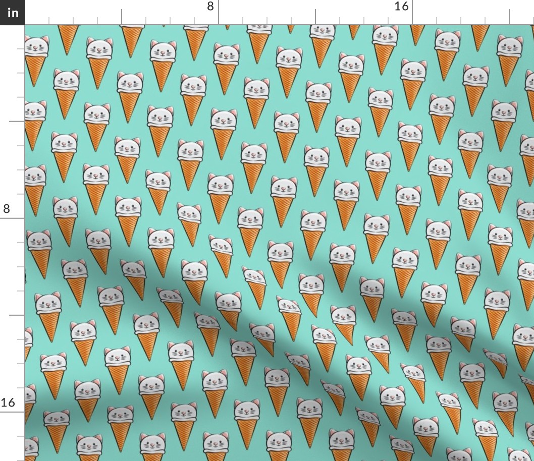 cute cat icecream cones on teal