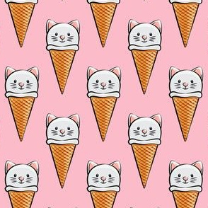 cute cat icecream cones on pink