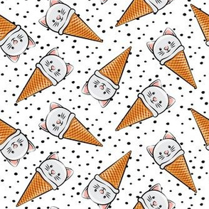cute cat icecream cones - toss with black dots