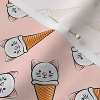 cute cat icecream cones - toss on light pink