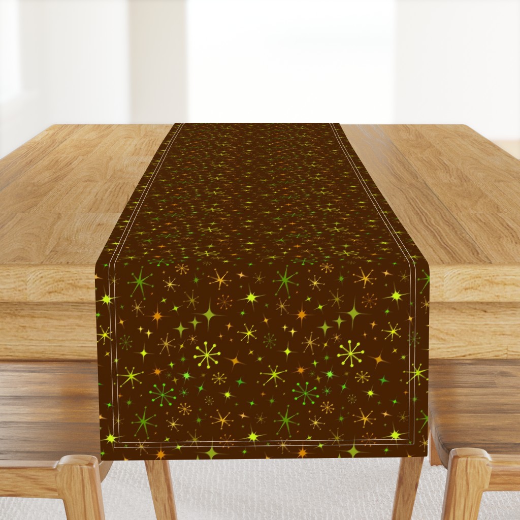 Atomic Starry Night in Retro Brown + Groovy Green