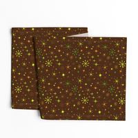 Atomic Starry Night in Retro Brown + Groovy Green