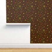 Atomic Starry Night in Retro Brown + Groovy Green