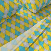 Harlequin Diamonds in Yellow, Gray, Aqua