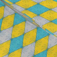 Harlequin Diamonds in Yellow, Gray, Aqua