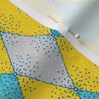 Harlequin Diamonds in Yellow, Gray, Aqua