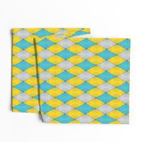 Harlequin Diamonds in Yellow, Gray, Aqua